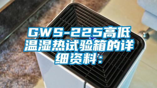 GWS-225高低溫濕熱試驗箱的詳細(xì)資料: