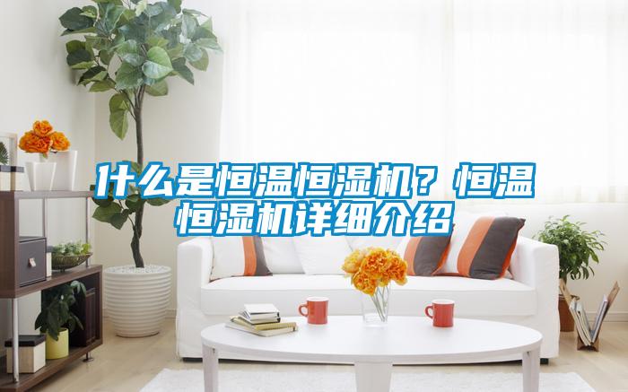 什么是恒溫恒濕機？恒溫恒濕機詳細介紹